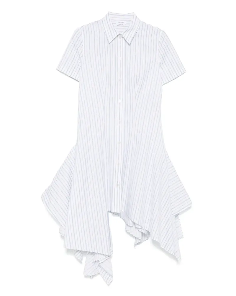 Alexander McQueen Gestreiftes Hemdkleid - Weiß Weiß