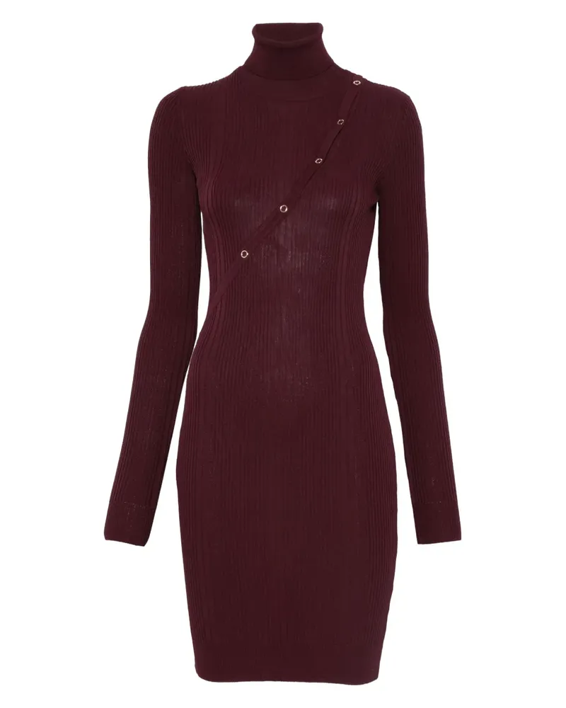 Patrizia Pepe Geripptes Rollkragenminikleid - Rot Rot