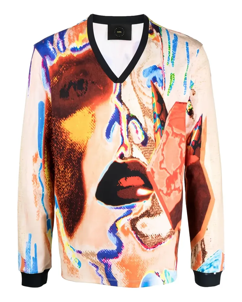 LIMITATO Wollpullover mit abstraktem Print - Nude Nude