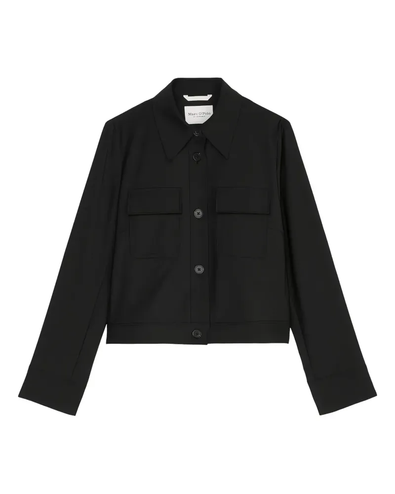 Marc O'Polo Geknöpfte Cropped-Jacke - Schwarz Schwarz