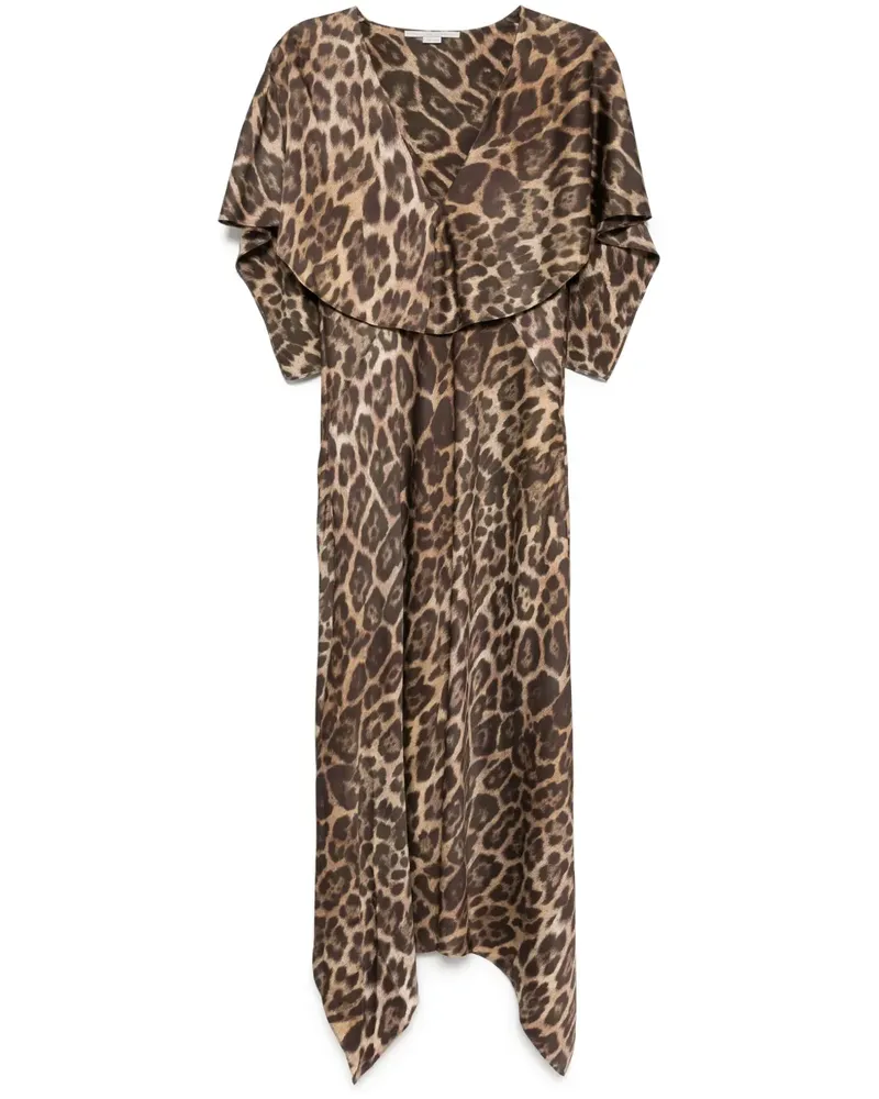 Stella McCartney Midikleid mit Leoparden-Print - Braun Braun