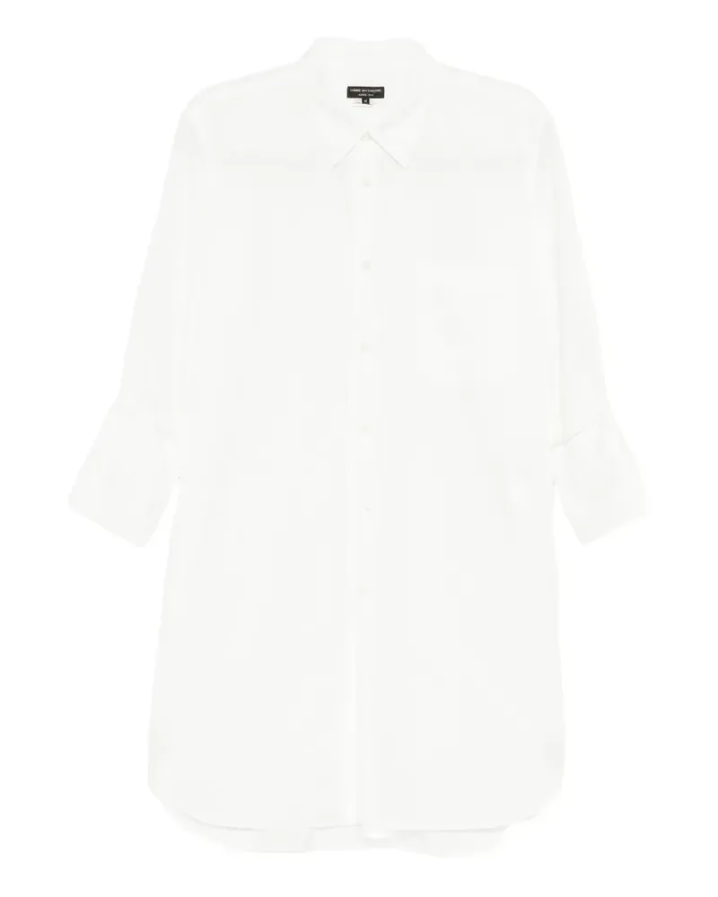 Comme des Garçons folded-cuff longline shirt - Weiß Weiß