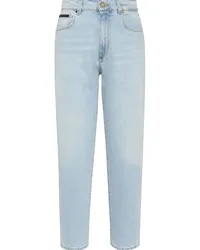 Philipp Plein Straight-Leg-Jeans mit hohem Bund Blau