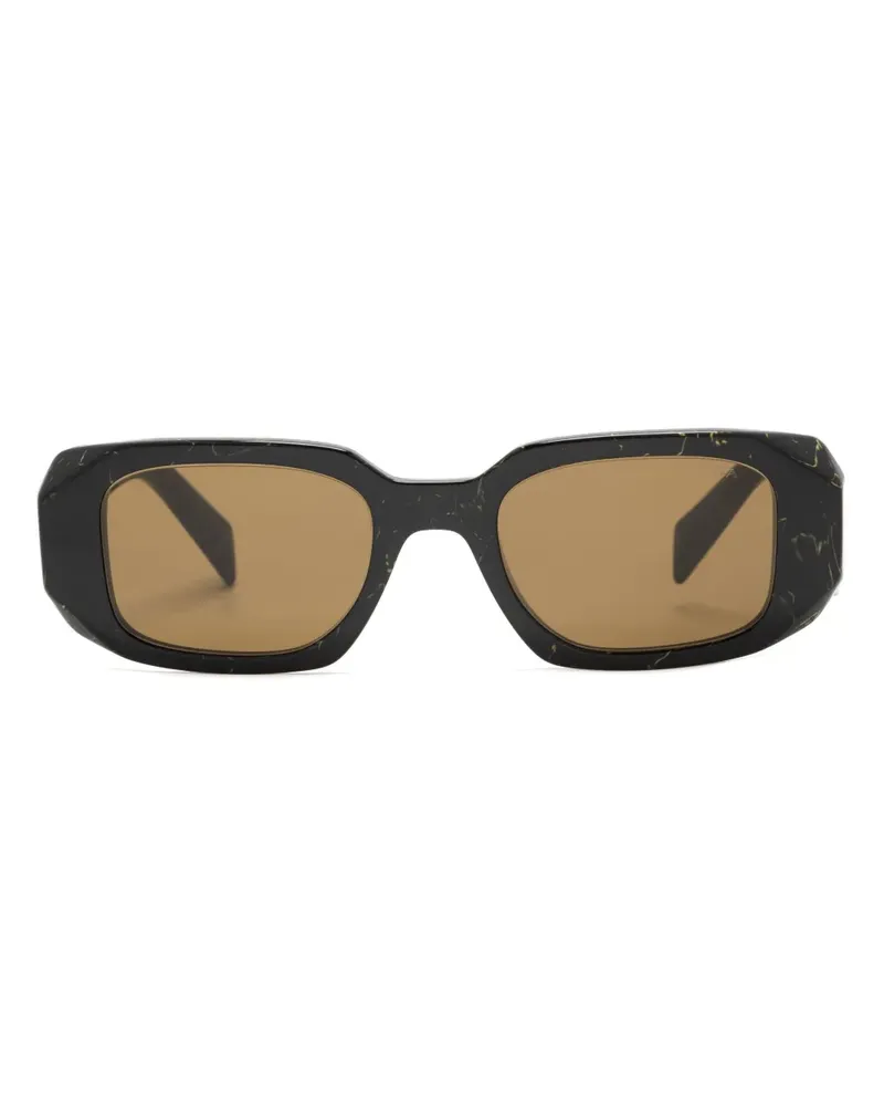 Prada Sonnenbrille mit eckigem Gestell - Schwarz Schwarz