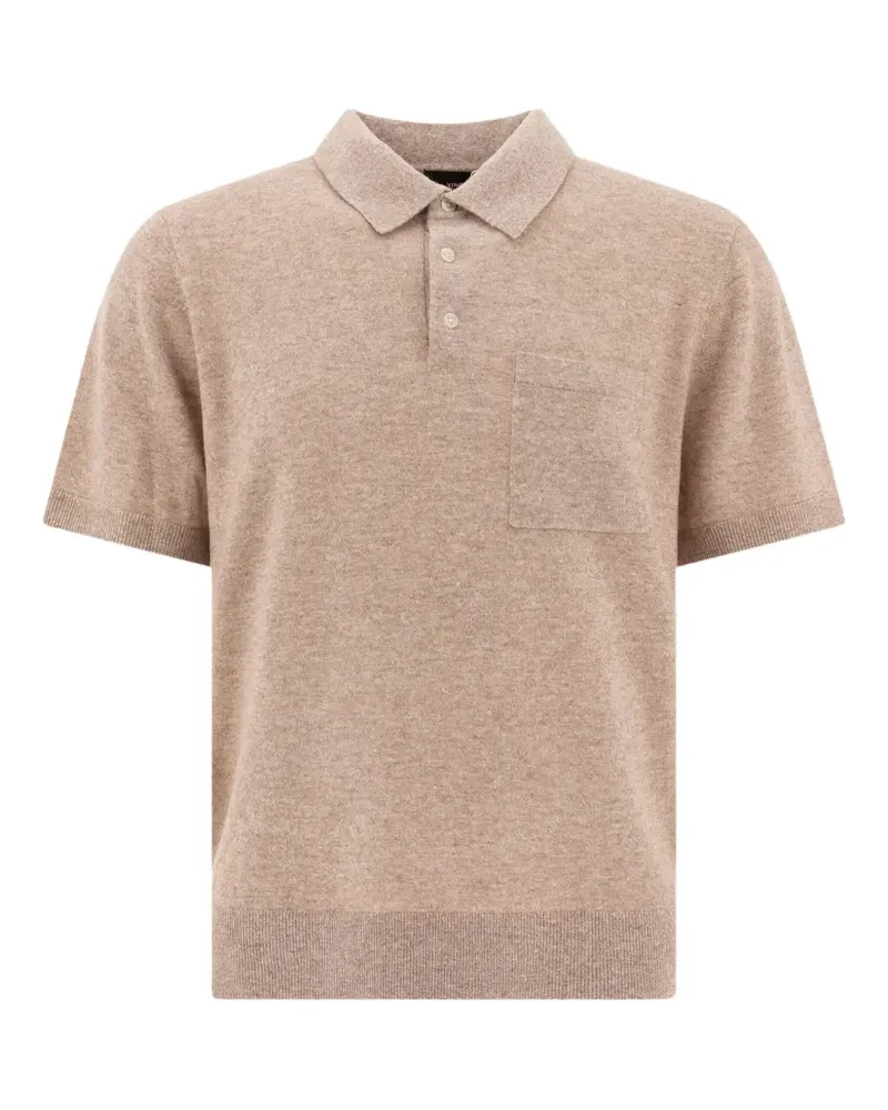 Vince Kurzärmeliges Poloshirt mit Brusttasche - Nude Nude