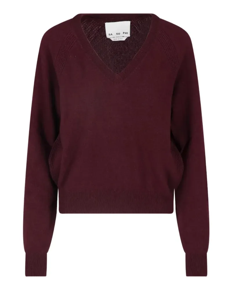 Sa Su Phi V-neck long-sleeve sweater - Rot Rot