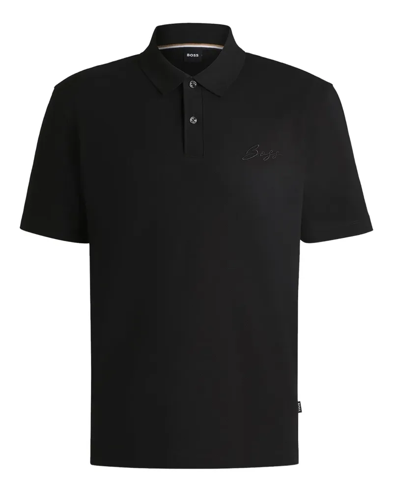 HUGO BOSS Poloshirt mit Stickerei - Schwarz Schwarz