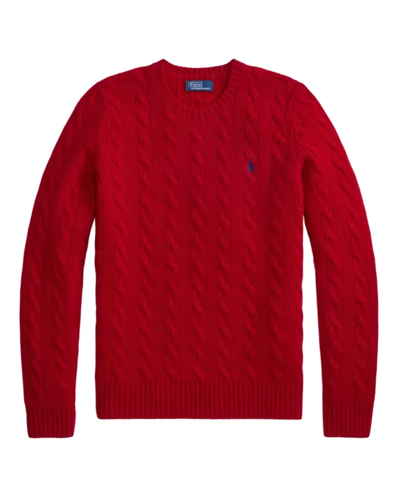 Ralph Lauren Pullover aus Wolle und Kaschmir mit Zopfmuster - Rot Rot