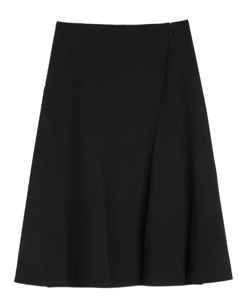Jil Sander high-waisted A-line midi skirt - Schwarz Schwarz