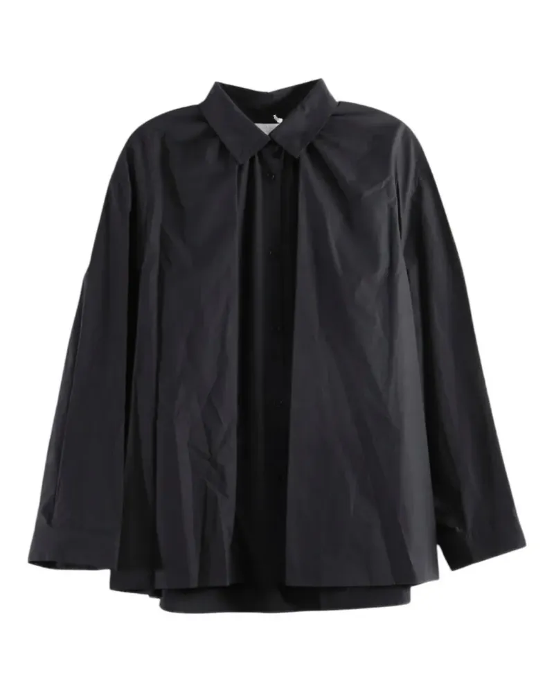 AMOMENTO pleated long-sleeve shirt - Schwarz Schwarz