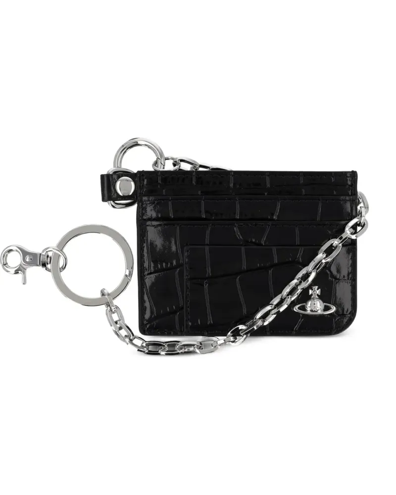 Vivienne Westwood croc-effect Orb card holder - Schwarz Schwarz
