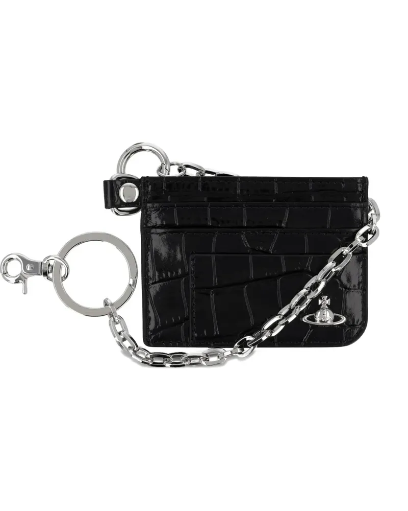 Vivienne Westwood croc-effect Orb card holder - Schwarz Schwarz