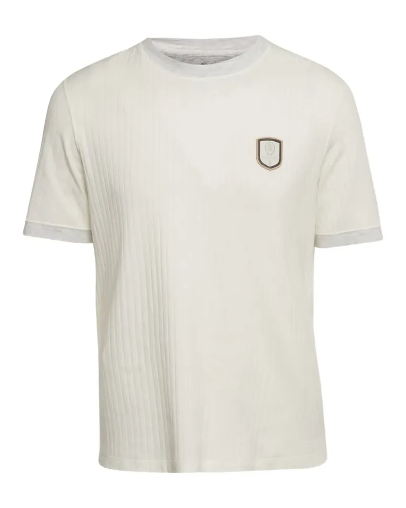 Brunello Cucinelli T-Shirt aus geripptem Strick - Weiß Weiß