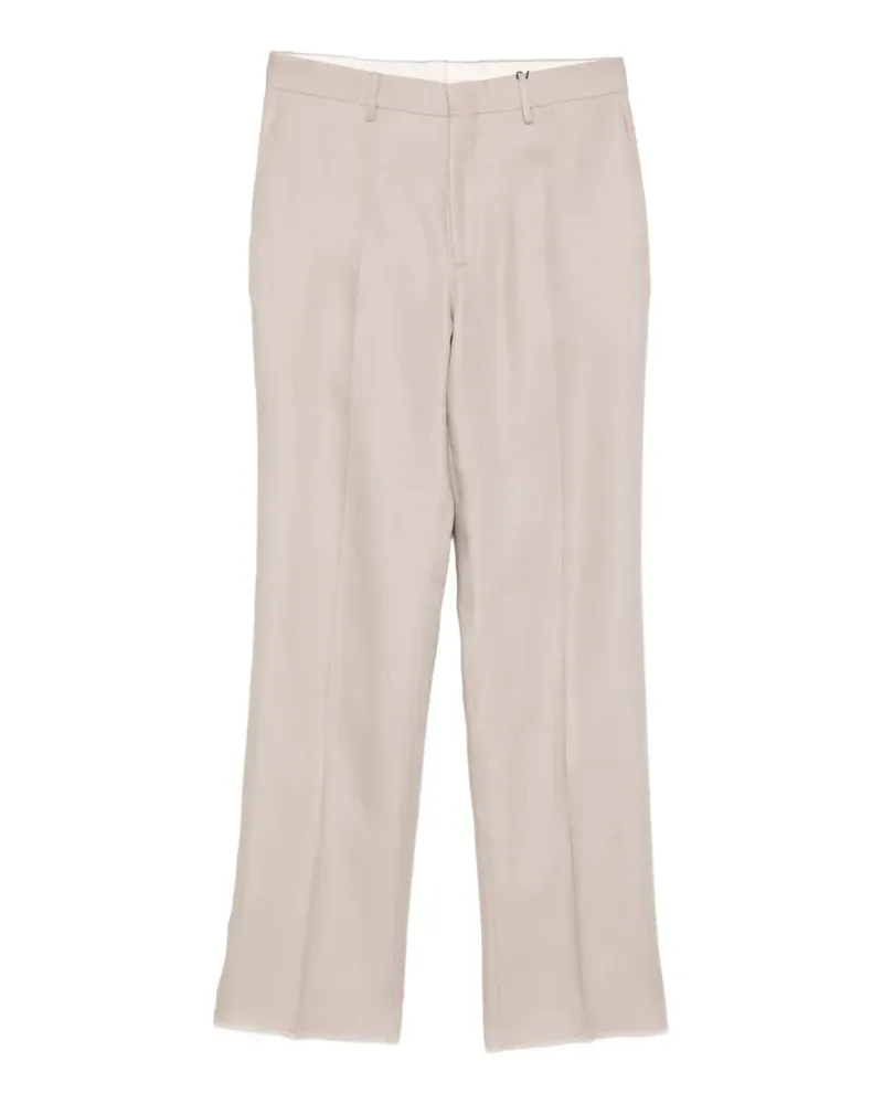 Tagliatore straight-leg linen trousers - Nude Nude