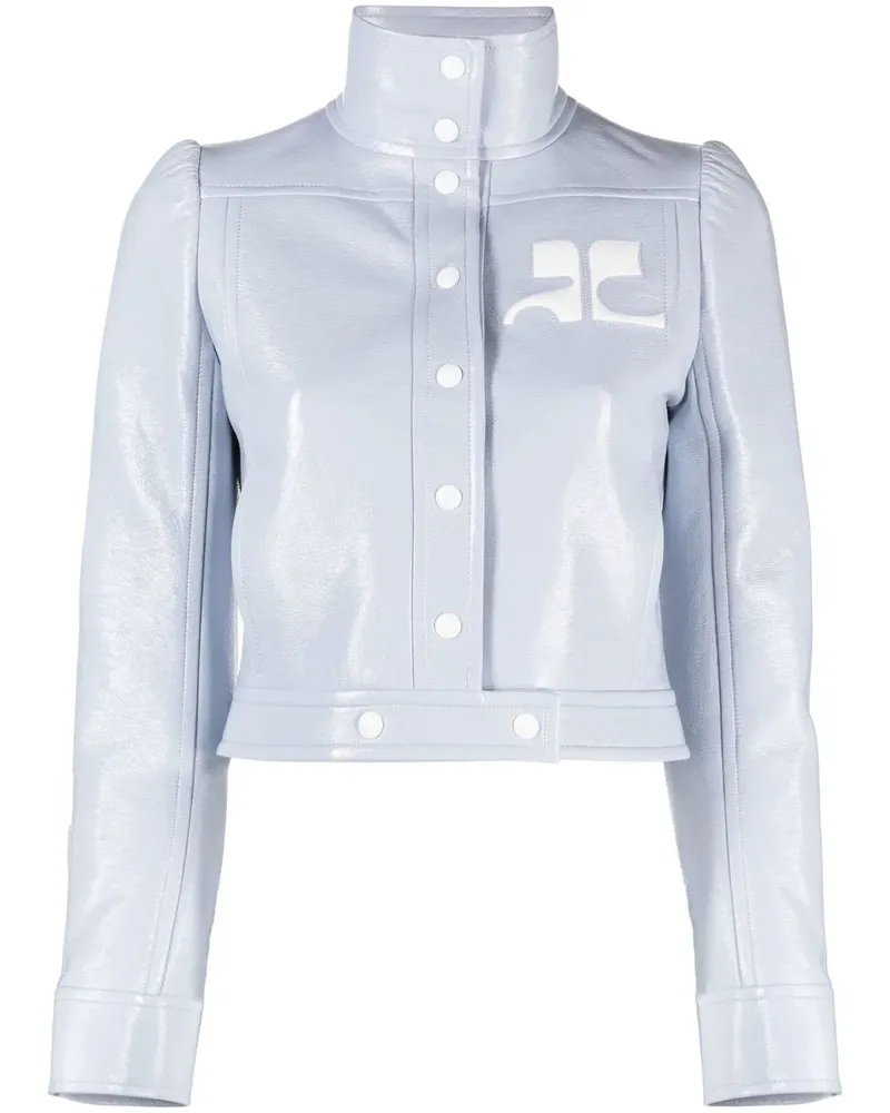 Courrèges Jacke mit Logo-Print - Blau Blau