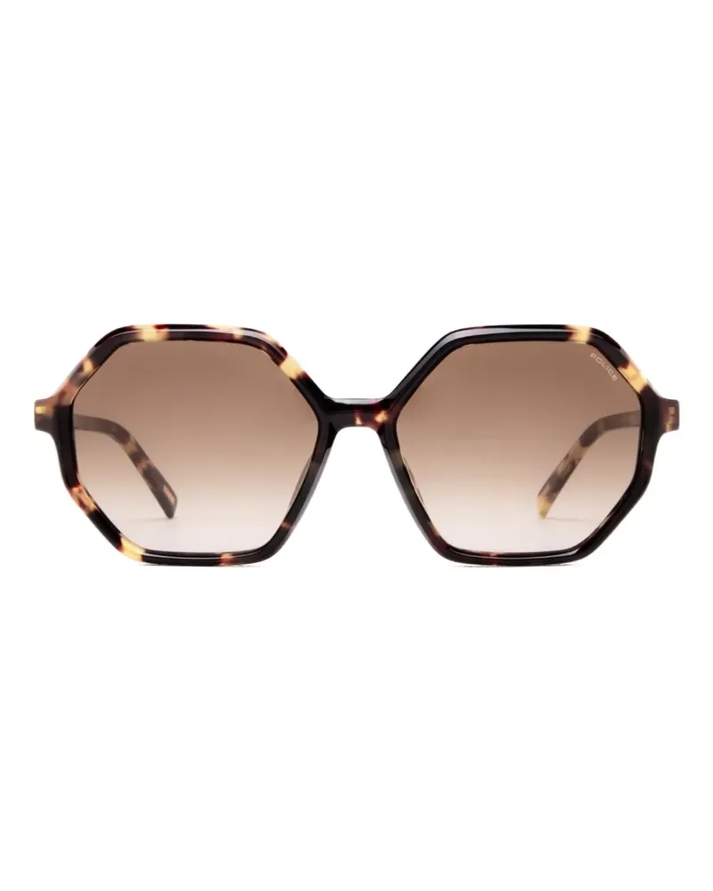 Police Swan 4 Sonnenbrille mit geometrischem Gestell - Braun Braun