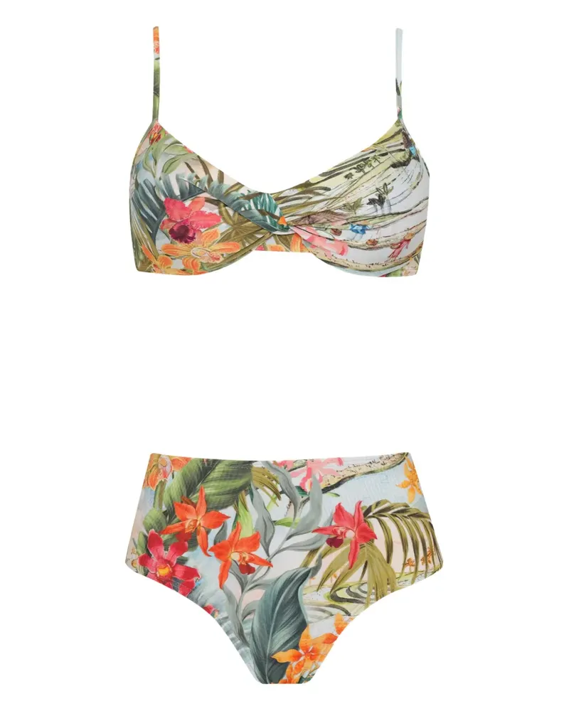 Lygia & Nanny Bikini mit Blumen-Print - Weiß Weiß