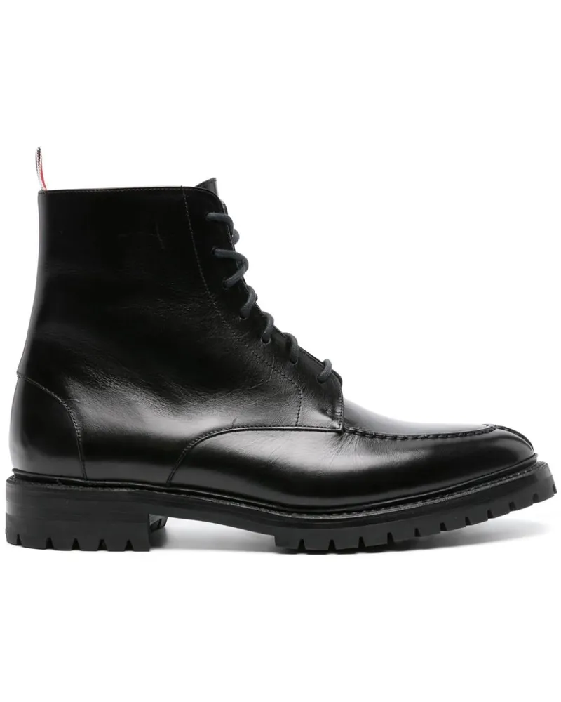 Thom Browne Wingtip Lederstiefel Schwarz