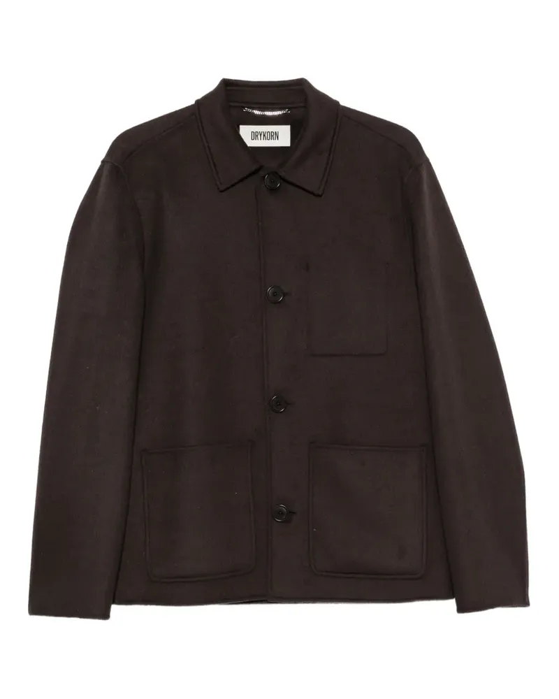 Drykorn Makona Jacke mit Knopfverschluss und aufgesetzten Taschen - Braun Braun