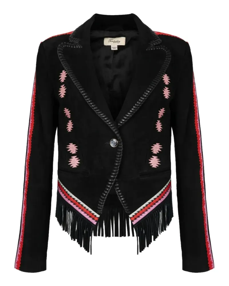Temperley London Bestickter Zola Wildlederblazer - Schwarz Schwarz