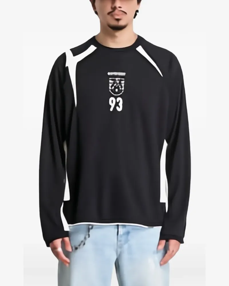 REPRESENT logo-print panelled T-shirt - Schwarz Schwarz