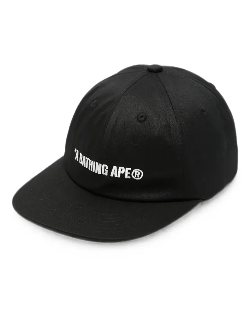 BAPE logo-embroidered baseball cap - Schwarz Schwarz