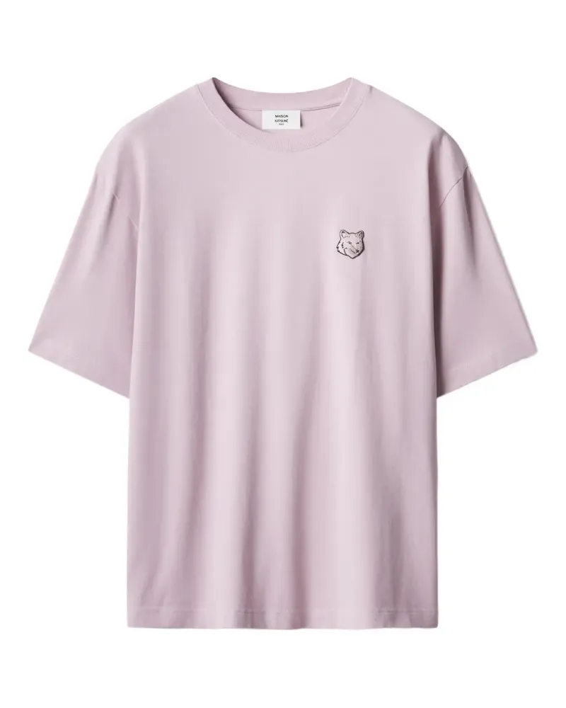 Kitsuné T-Shirt mit Fox Head-Patch - Rosa Rosa