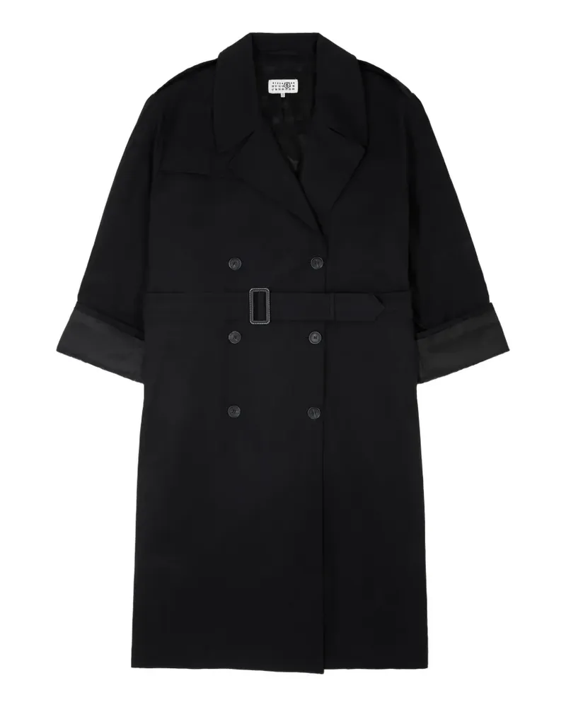 Maison Margiela cotton twill trench coat - Schwarz Schwarz