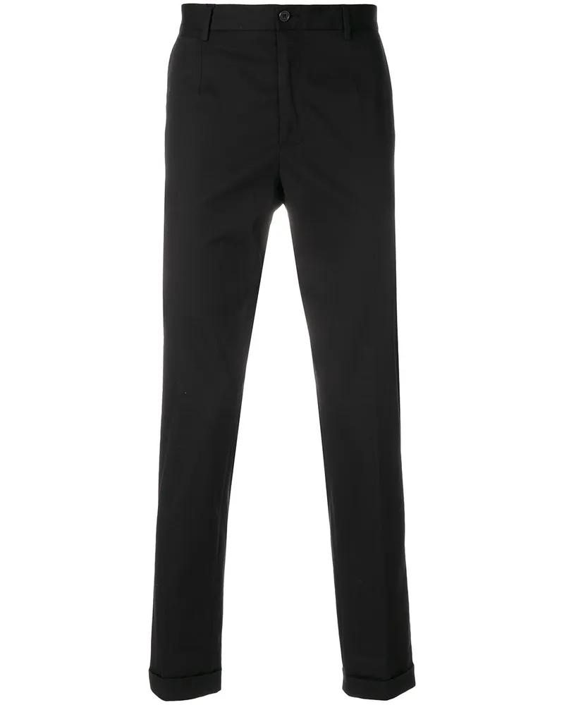 Dolce & Gabbana Chino mit Logo-Schild - Schwarz Schwarz