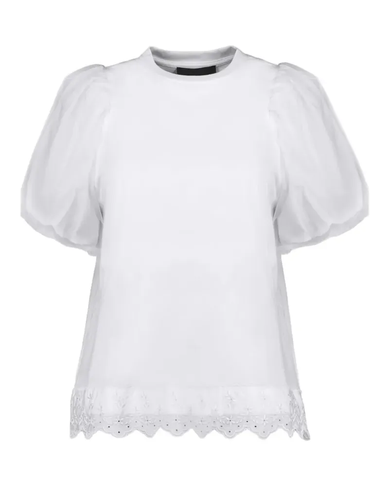 Simone Rocha puff-sleeve lace T-shirt - Weiß Weiß