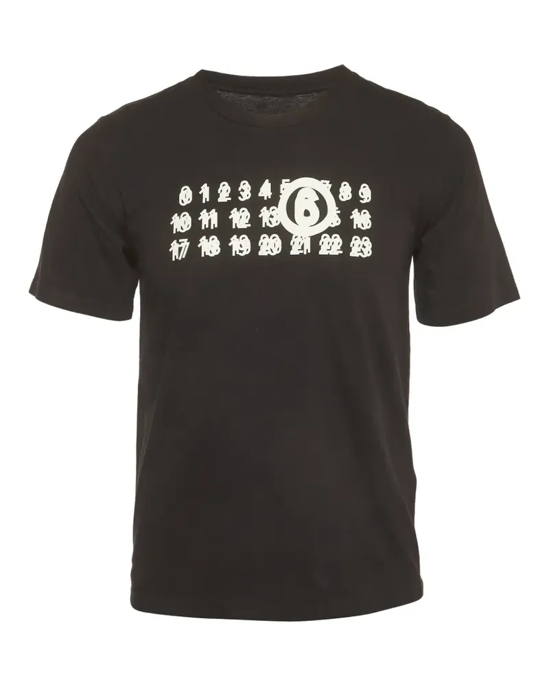 Maison Margiela T-Shirt mit Logo-Grafik - Schwarz Schwarz