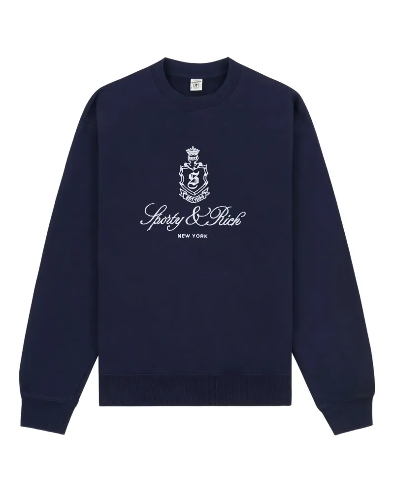 SPORTY & RICH Sweatshirt mit Logo-Print - Blau Blau