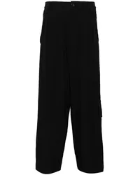 Yohji Yamamoto Cropped-Hose aus Wolle Schwarz