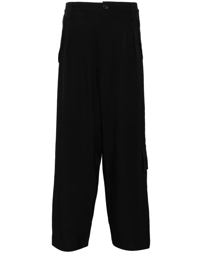 Yohji Yamamoto Cropped-Hose aus Wolle - Schwarz Schwarz