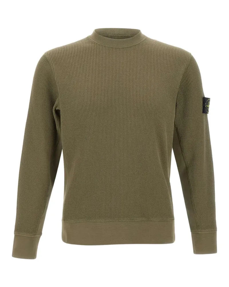 Stone Island Sweatshirt in Wabenstrick - Grün Grün