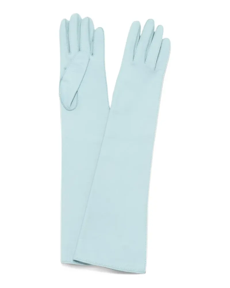 PLAN C long leather gloves - Blau Blau