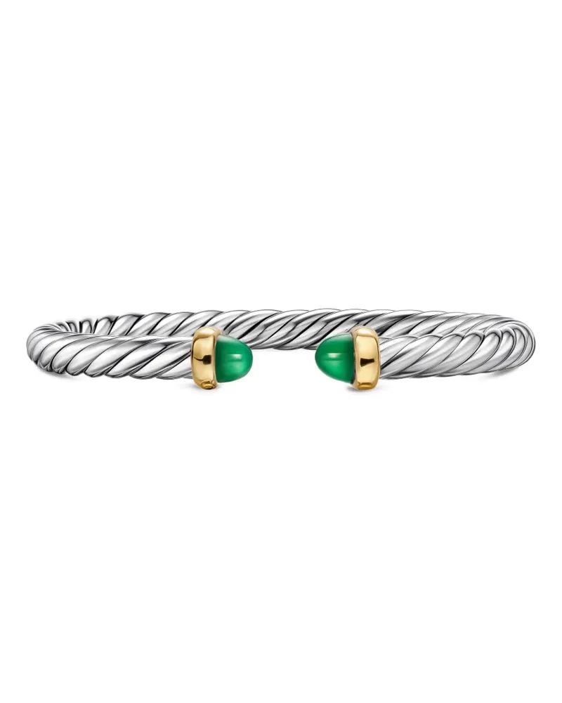 David Yurman sterling silver/14K yellow gold Cable Flex® Onyx bracelet - Silber Silber