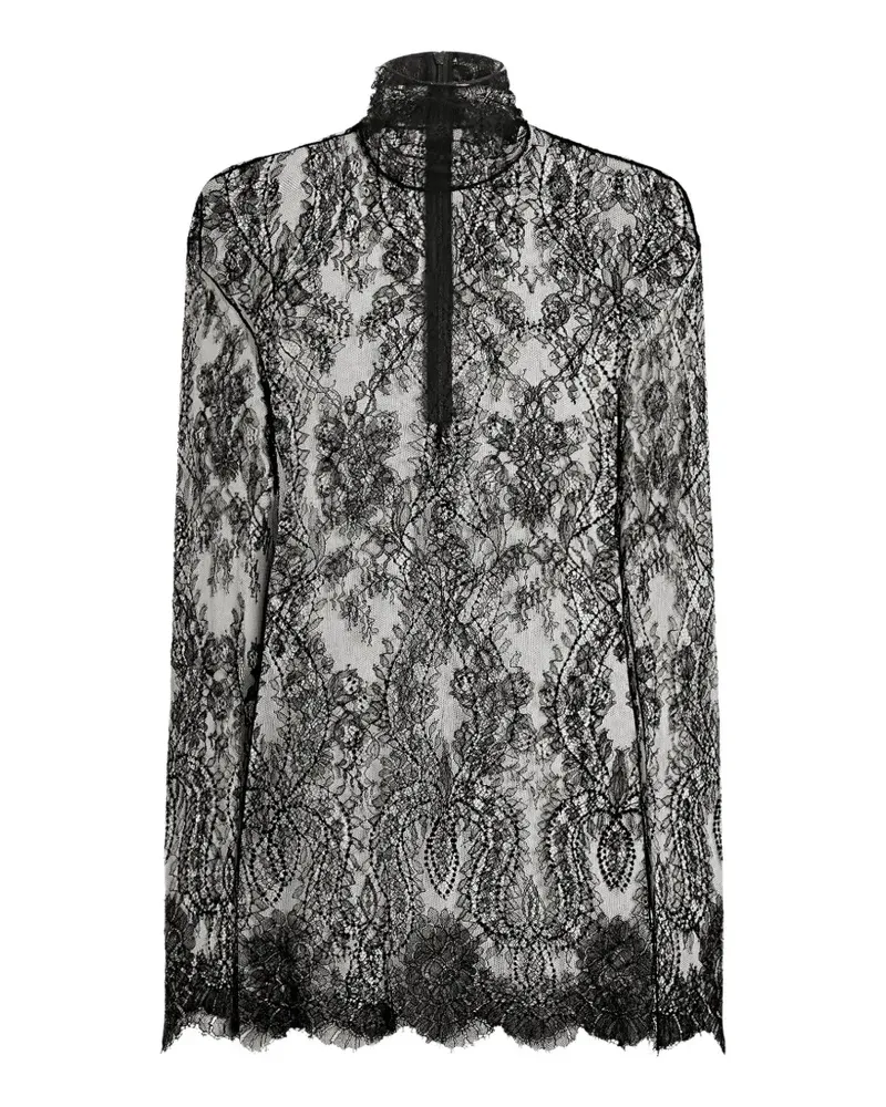 Dolce & Gabbana Oberteil aus Chantilly-Spitze - Schwarz Schwarz