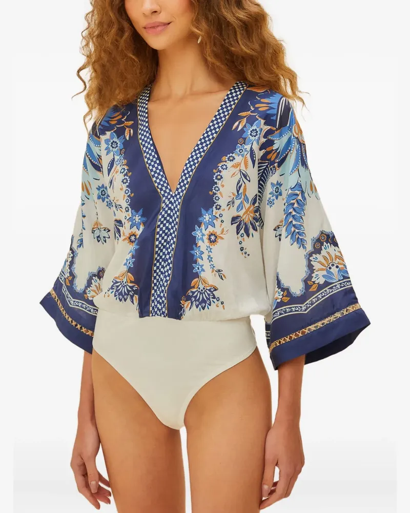 FARM Rio Body mit Blumen-Print - Weiß Weiß