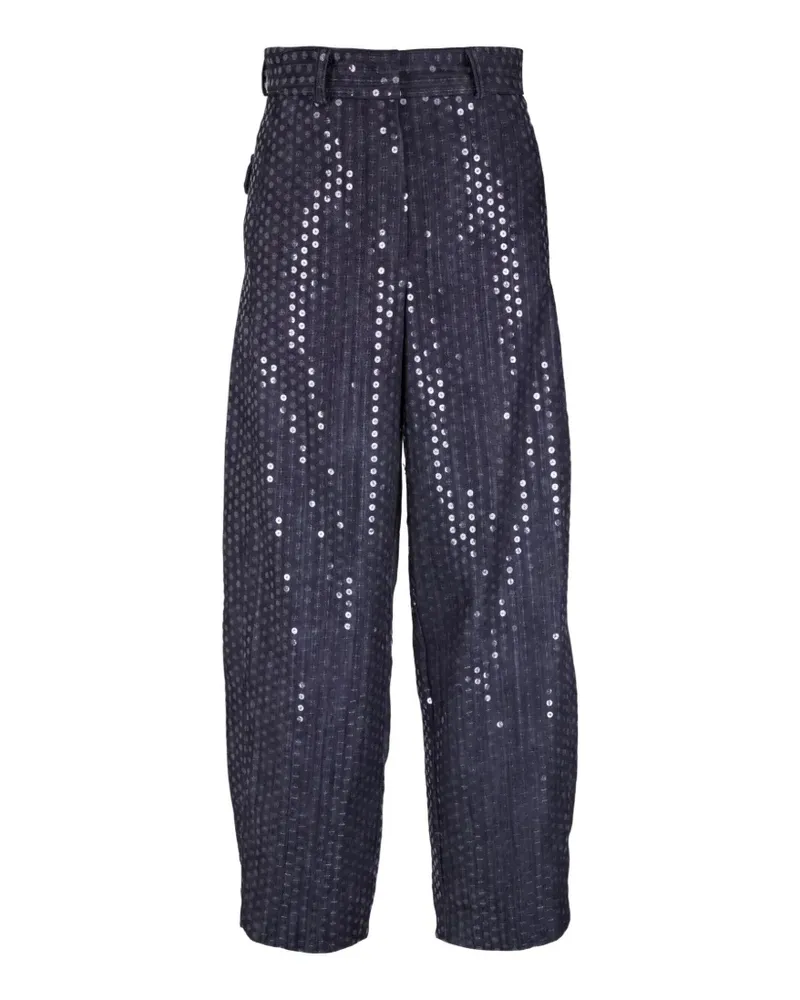 ODEEH Hose mit Pailletten - Schwarz Schwarz