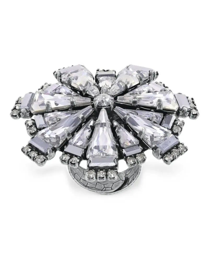 KONPLOTT Spikes and Pearls crystal ring - Silber Silber