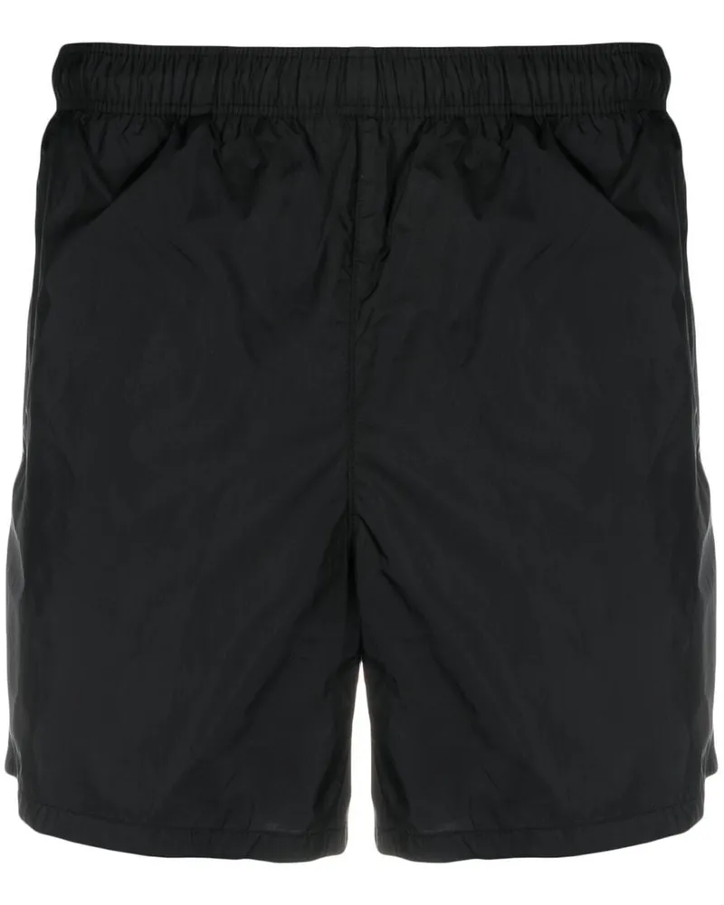 Our Legacy Elastische Shorts mit geradem Bein Schwarz