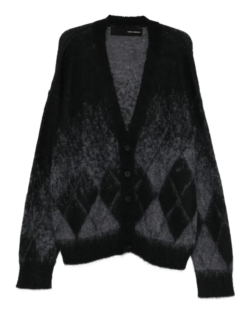 Isabel Benenato Cardigan mit Argyle-Muster - Schwarz Schwarz