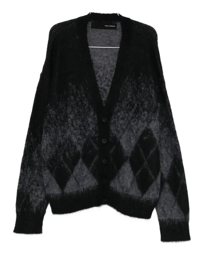 Isabel Benenato Cardigan mit Argyle-Muster - Schwarz Schwarz