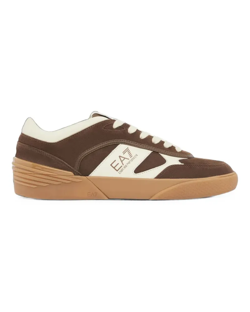 EA7 Sneakers mit Kontrasteinsätzen - Braun Braun