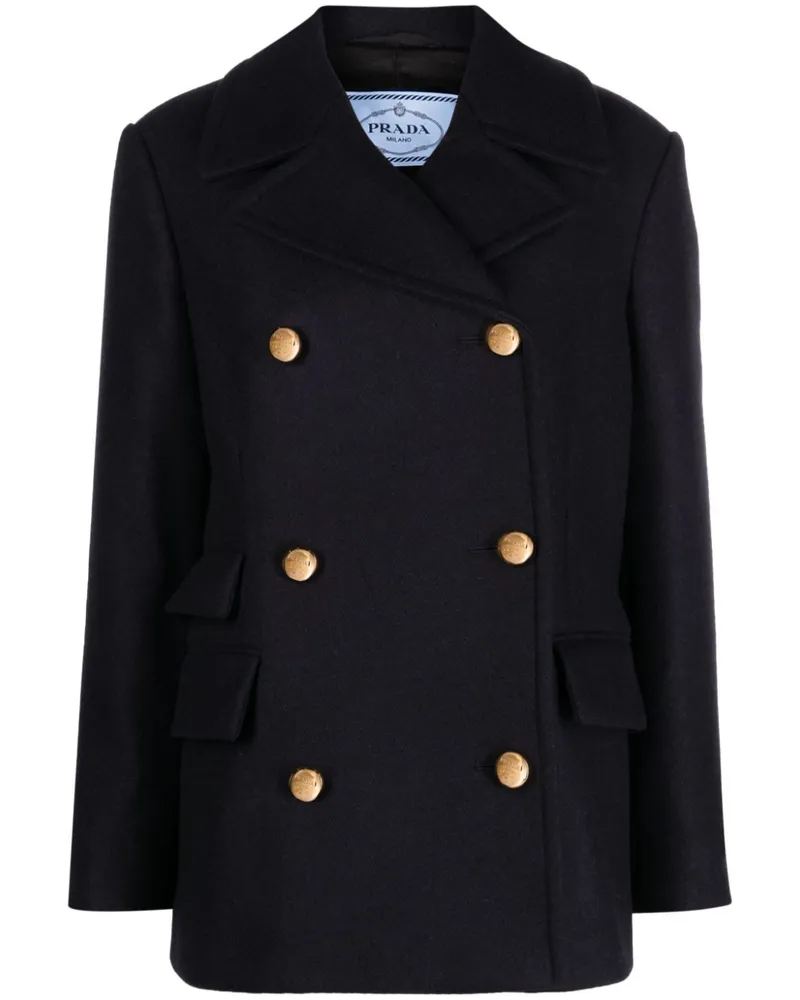 Prada Doppelreihiger Mantel - Blau Blau