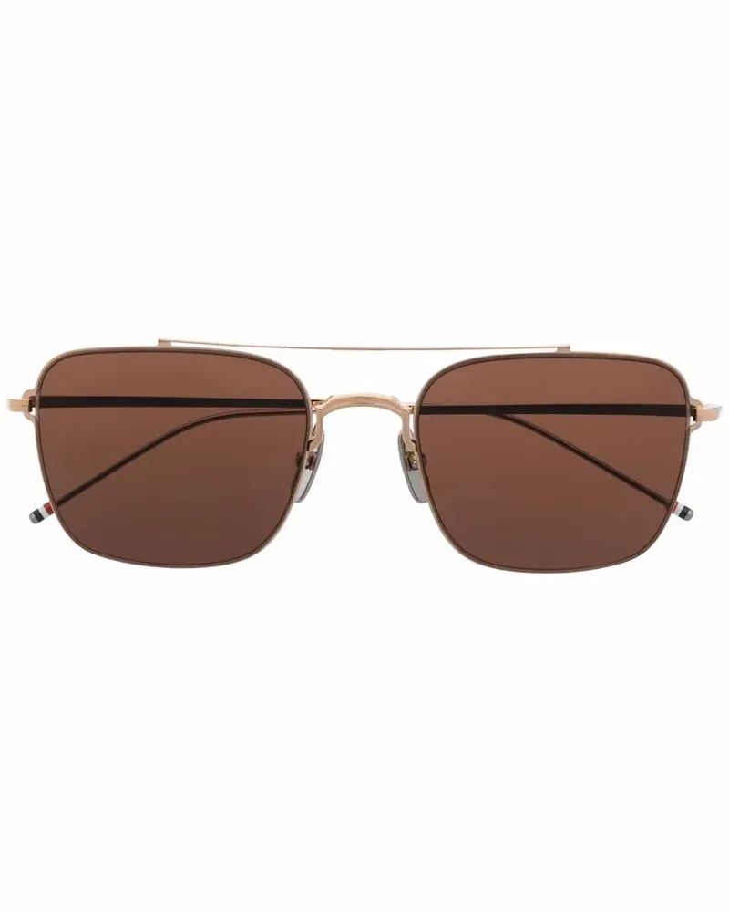 Thom Browne Sonnenbrille mit eckigem Gestell - Gold Gold