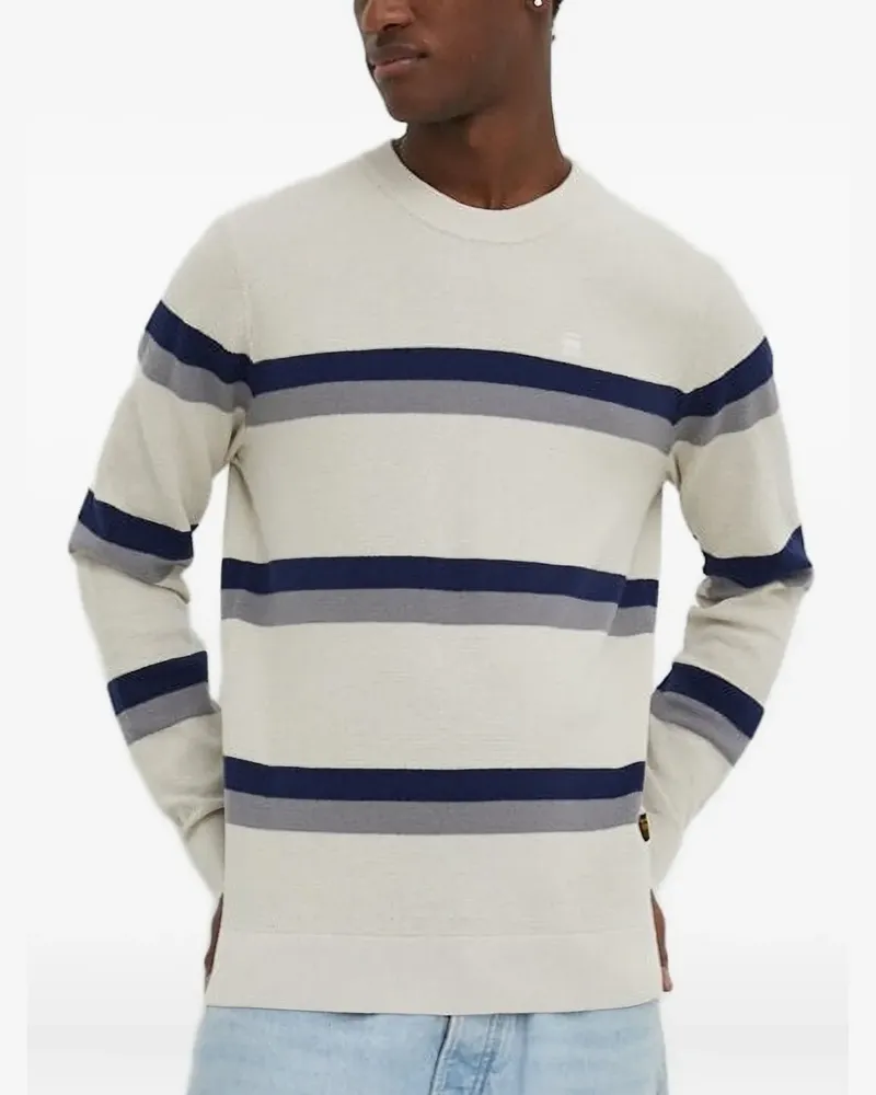 G-STAR RAW Gestreifter Pullover - Nude Nude
