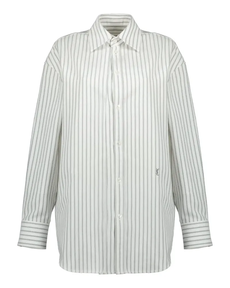 Saint Laurent Gestreiftes Hemd - Grau Grau