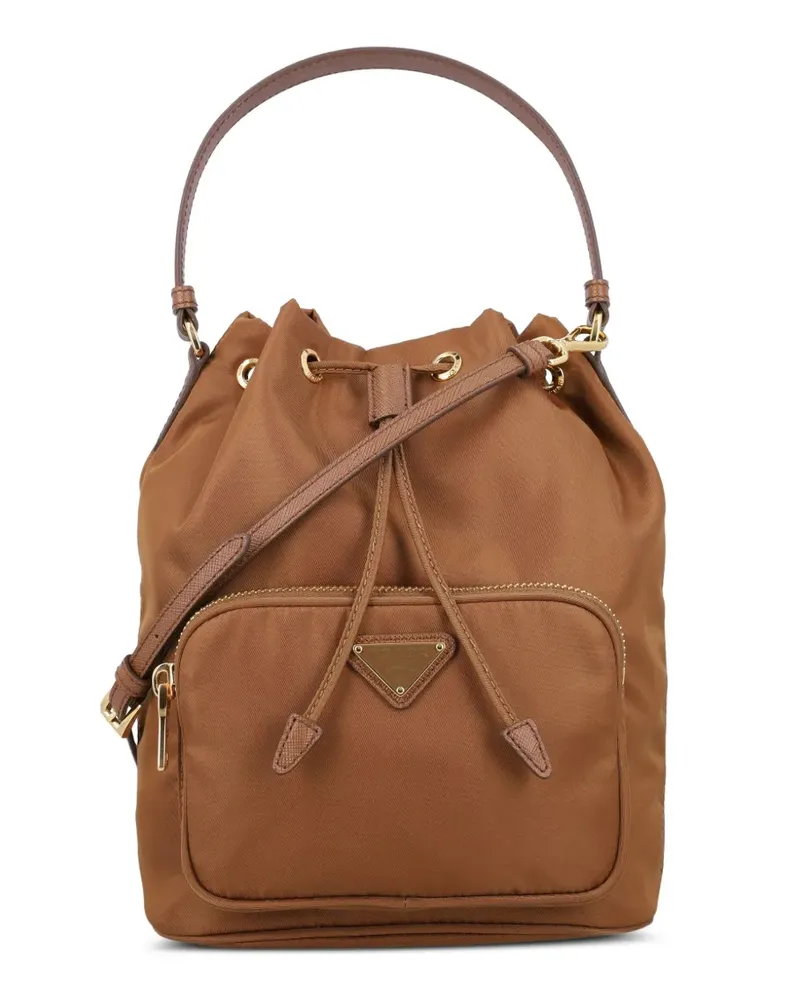 Prada Beuteltasche mit Logo - Braun Braun